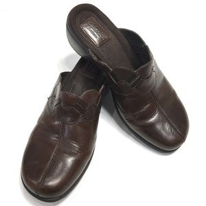 Clarks Brown Leather Mules Size 8.5 M